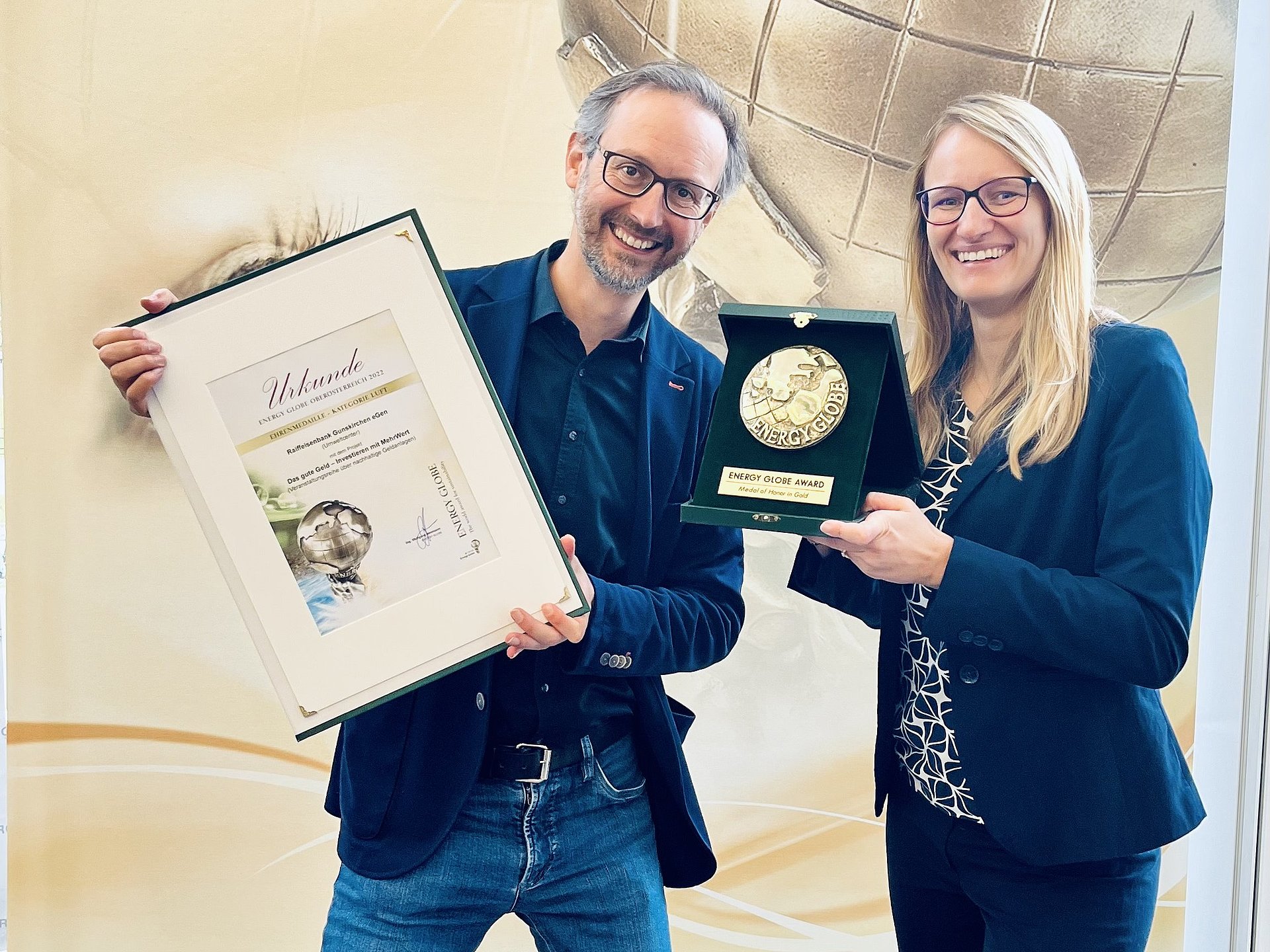 Verleihung Energy Globe Ehrenpreis Norbert Rainer und Kristina Haselgrübler